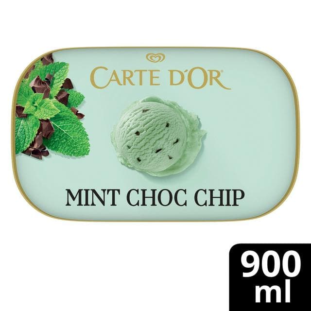 Carte D'or Refreshing Mint Choc Chip Ice Cream Dessert Tub 900ml - gallery image 1