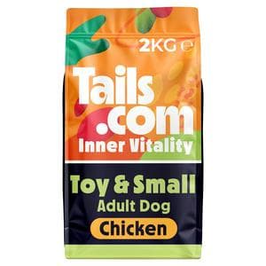 Tails.com Inner Vitality with Freshly Prepared Chicken Toy & Small Adult Dry Dog Food 8 Months - 8 Years 2kg