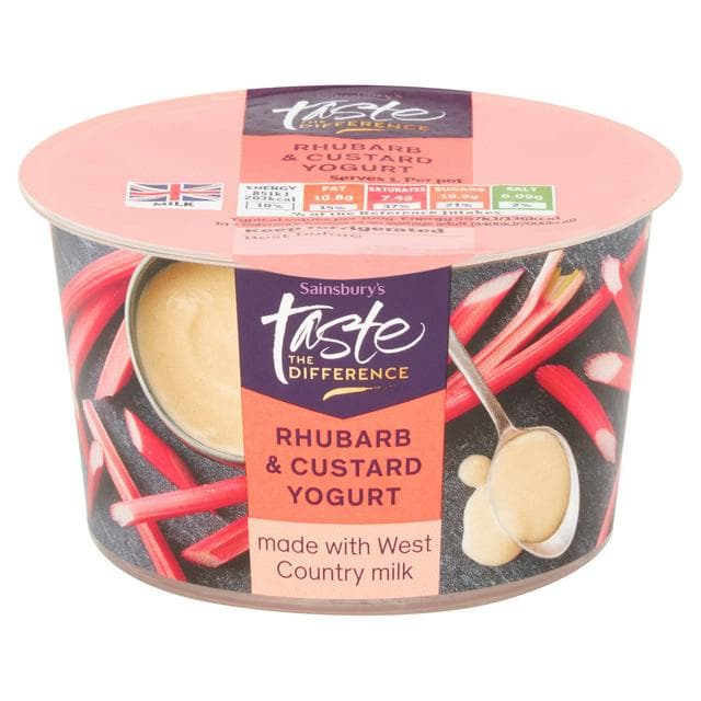 Sainsbury's Rhubarb & Custard Yogurt, Summer Edition Taste The Difference 150g - gallery image 1