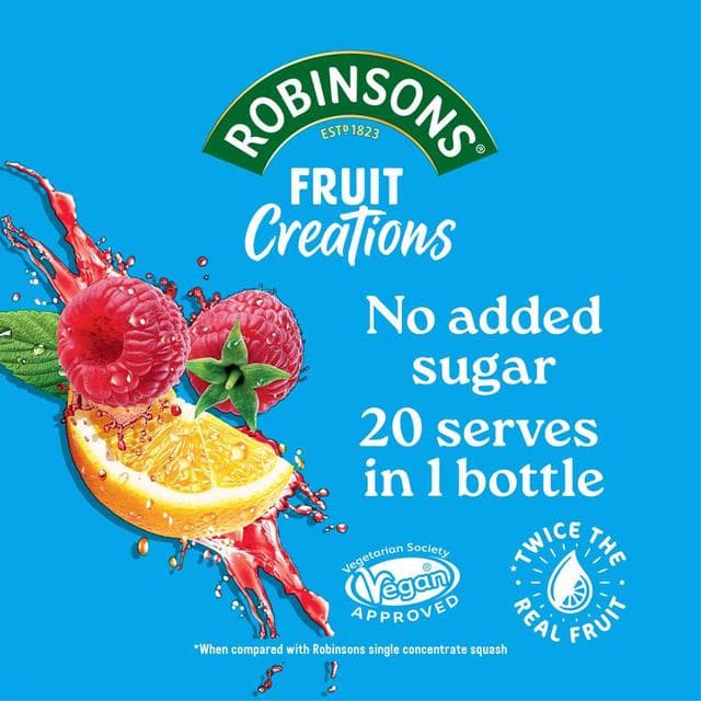 Robinsons Fruit Creations Lemon & Raspberry Squash 1L - gallery image 2