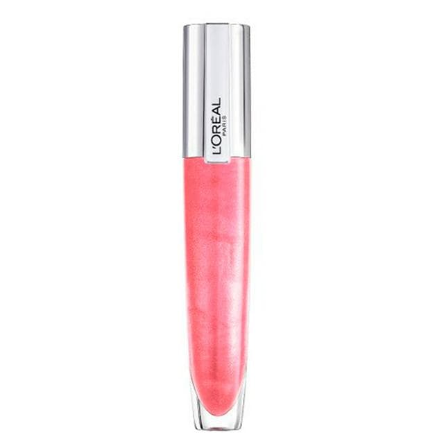 L'Oreal Paris Rouge Signature Plumping Sheer Pink Lip Gloss 406 Amplify - gallery image 1