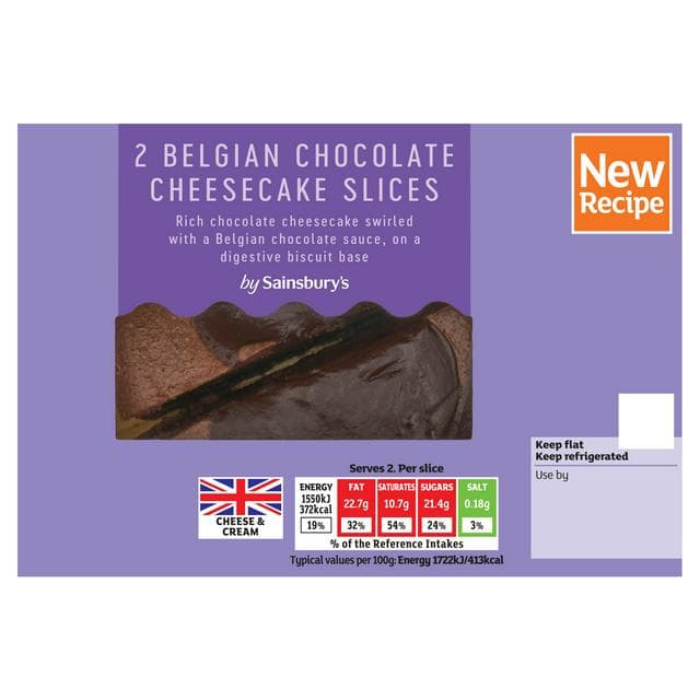 Sainsbury's Belgian Chocolate Cheesecake Slices 2 x 90g - gallery image 1
