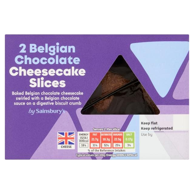 Sainsbury's Belgian Chocolate Cheesecake Slices 2 x 90g - gallery image 1