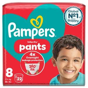 Pampers Baby Dry Nappy Pants Size 8, 19kg+ x22
