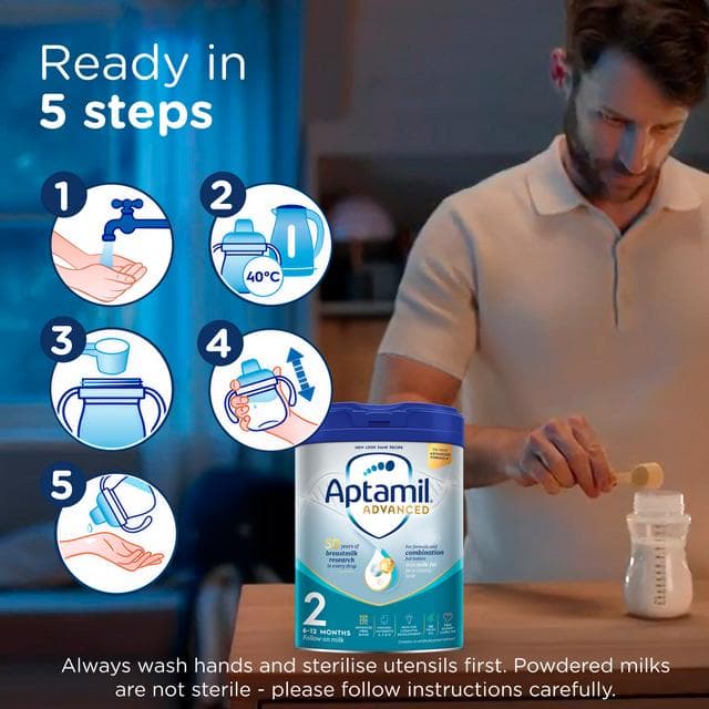 Aptamil Advanced 2 Follow On Baby Milk Formula Powder 6-12 Months 800g - gallery image 4