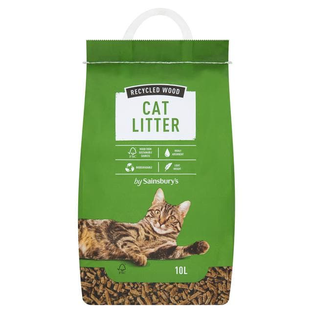 Sainsbury's Recycled FSC Wood Cat Litter 10L - gallery image 1