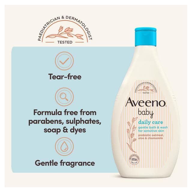 Aveeno Baby Gentle Bath & Wash Baby Bath For Sensitive Skin 400ml - gallery image 3