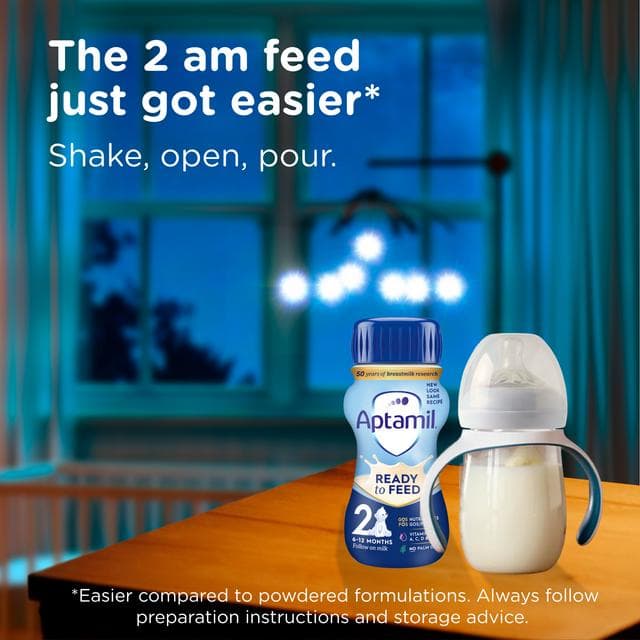 Aptamil 2 Follow On Baby Milk Formula Liquid 6-12 Months Multipack Ready To Feed 6x200ml - gallery image 4