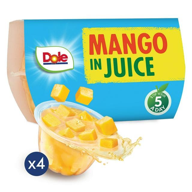 Dole Mango In Juice Fruit Snacks 4x113g - gallery image 1