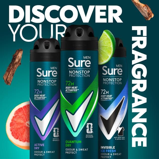 Sure Men Quantum Dry 72h Nonstop Protection Antiperspirant Deodorant 150ml - gallery image 5