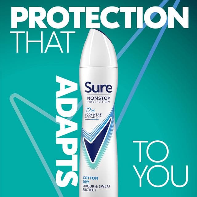 Sure Women 250ml Cotton Dry 72h Nonstop Protection Antiperspirant Deodorant - gallery image 2