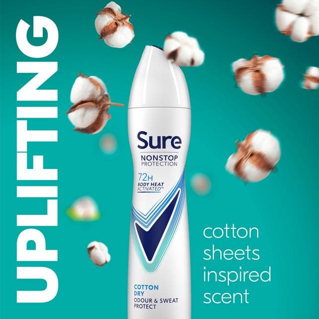 Sure Women 250ml Cotton Dry 72h Nonstop Protection Antiperspirant Deodorant - gallery image 3