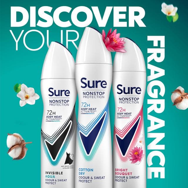 Sure Women 250ml Cotton Dry 72h Nonstop Protection Antiperspirant Deodorant - gallery image 5