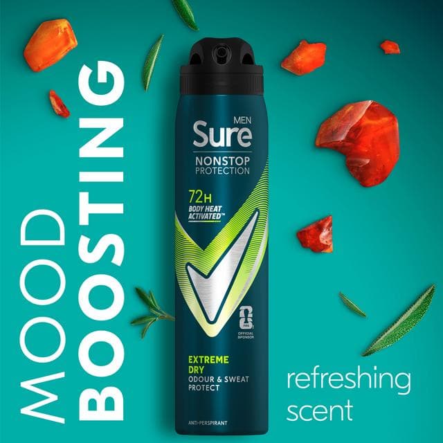 Sure Men 250ml Extreme Dry 72h Nonstop Protection Antiperspirant Deodorant - gallery image 3