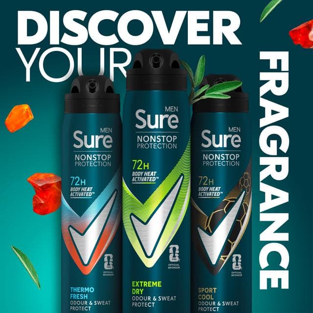 Sure Men 250ml Extreme Dry 72h Nonstop Protection Antiperspirant Deodorant - gallery image 5
