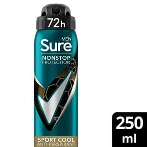 Sure Men 250ml Sport Cool 72h Nonstop Protection Antiperspirant Deodorant