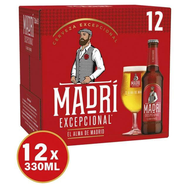 Madri Excepcional Premium Lager Beer Bottle 12 x 330ml - gallery image 1