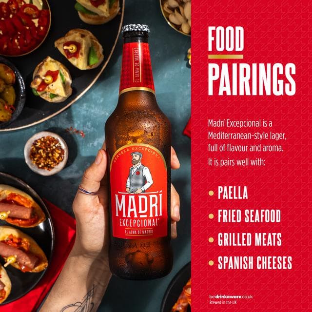 Madri Excepcional Premium Lager Beer Bottle 12 x 330ml - gallery image 4
