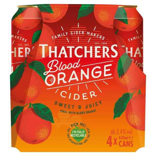 Thatchers 4 x 440ml Blood Orange Fruit Cider - gallery image 1