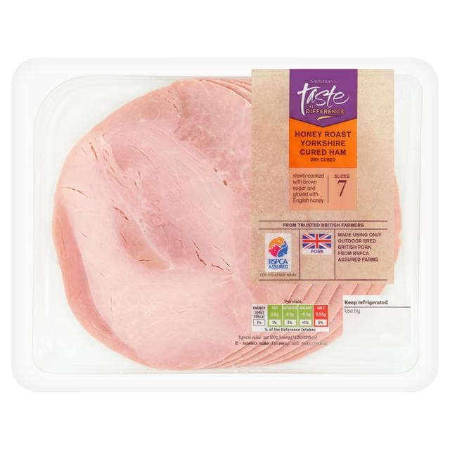 Sainsbury's Honey Roast Yorkshire Cured British Ham Slices, Taste the Difference x7 225g - gallery image 1