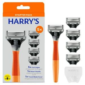 Harry's 5 x Blade Refills Bright Orange 5 Blade Men's Razor Starter Pack