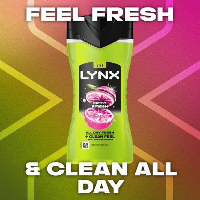 Lynx Epic Fresh Shower Gel Body Wash for Men 225ml - gallery image 2