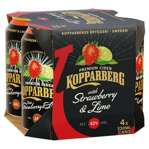 Kopparberg Premium Cider with Strawberry & Lime Can4x330ml