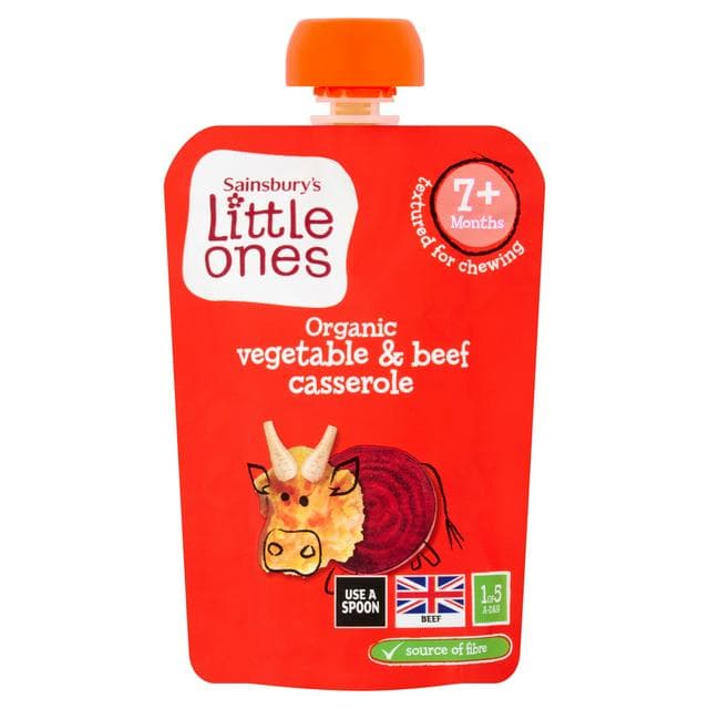 Sainsbury's Little Ones Organic Vegetable & Beef Casserole 7+ Months 130g - gallery image 1