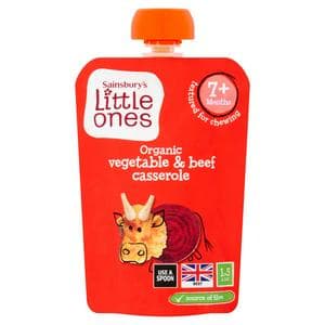 Sainsbury's Little Ones Organic Vegetable & Beef Casserole 7+ Months 130g