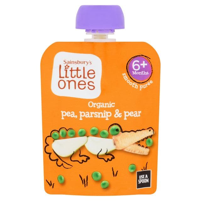 Sainsbury's Little Ones Organic Pea Parsnip & Pear Smooth Puree 6+ Months 70g - gallery image 1
