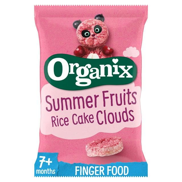 Organix Summer Fruits Rice Cake Clouds Organic Baby Snacks 7 months+ 40g - gallery image 1