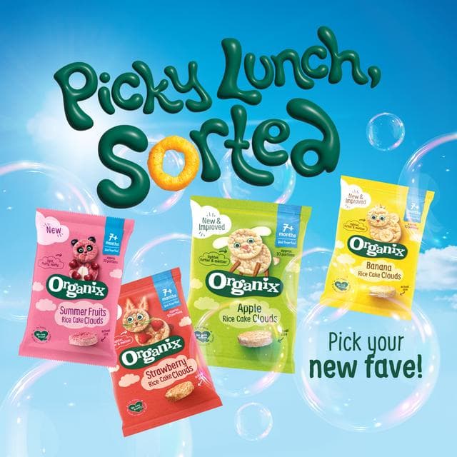 Organix Summer Fruits Rice Cake Clouds Organic Baby Snacks 7 months+ 40g - gallery image 4