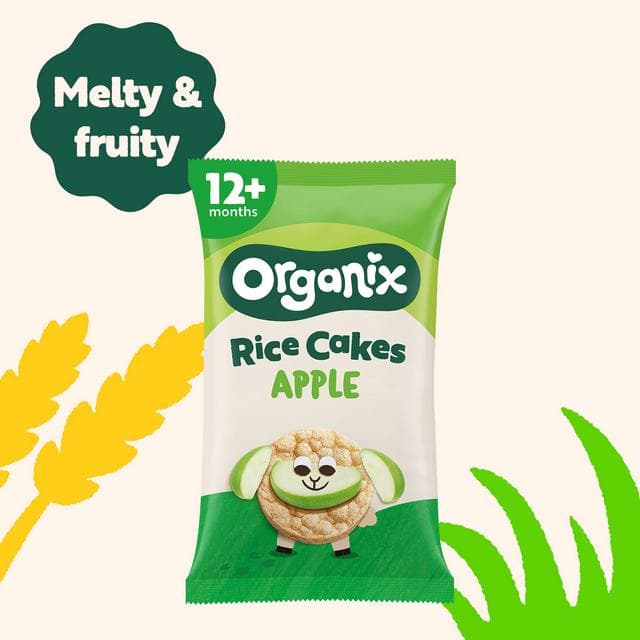 Organix 4 x 18g 12 Months+ Apple Rice Cake Organic Multipack Toddler Snacks - gallery image 3