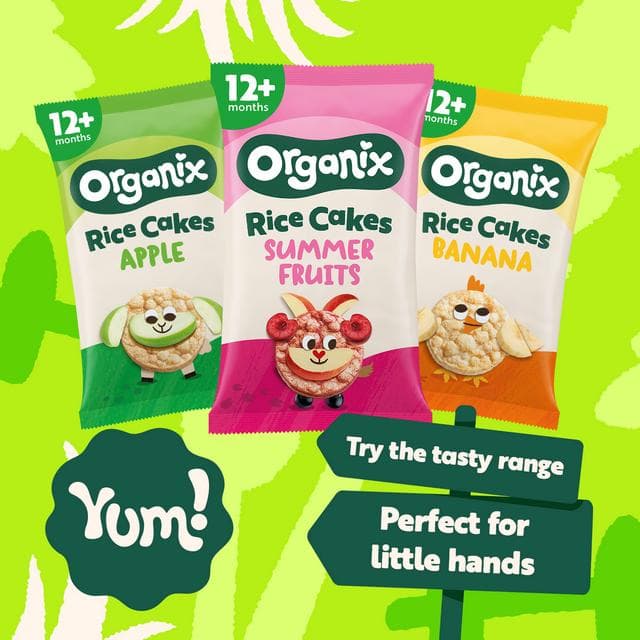 Organix 4 x 18g 12 Months+ Apple Rice Cake Organic Multipack Toddler Snacks - gallery image 4
