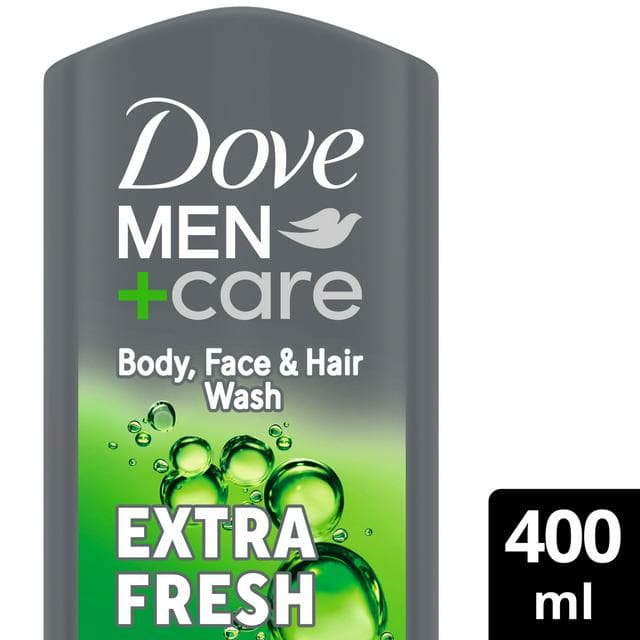 Dove Men+Care Extra Fresh Shower Gel Body Wash & Face Wash 400ml - gallery image 1