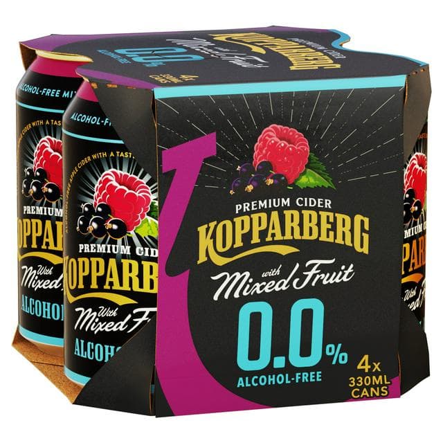 Kopparberg 0.0% Alcohol Free Premium Cider with Mixed Fruit 4 x 330ml - gallery image 1