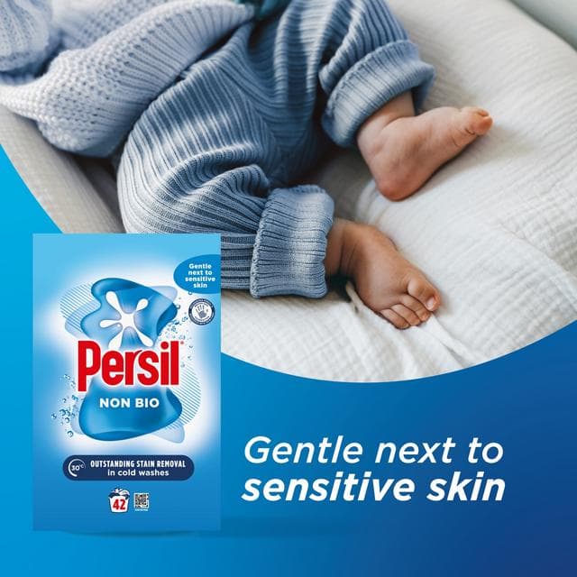 Persil Non Bio 42 Washes Sensitive Washing Laundry Detergent Powder 2.1kg - gallery image 2