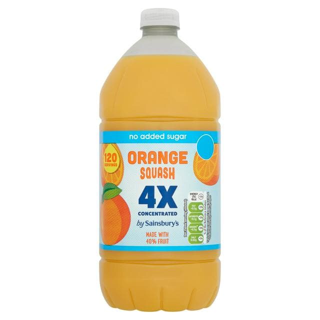 Sainsbury's Quadruple Strength Orange Squash 1.5L - gallery image 1