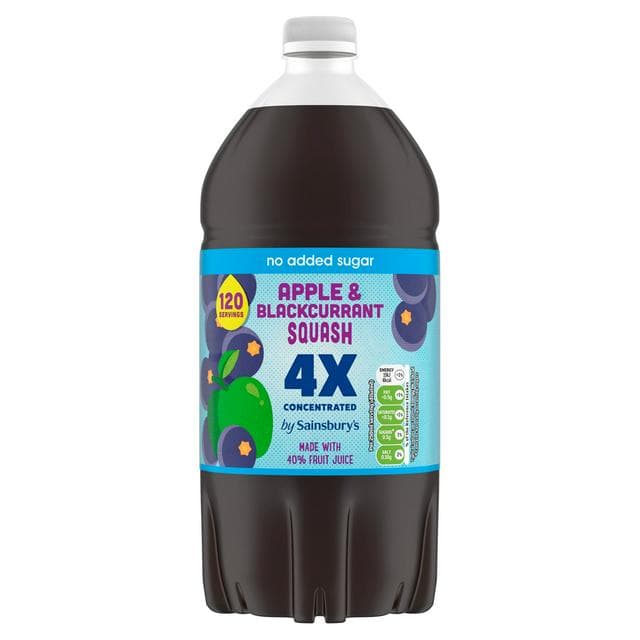Sainsbury's Quadruple Strength Apple & Blackcurrant Squash 1.5L - gallery image 1
