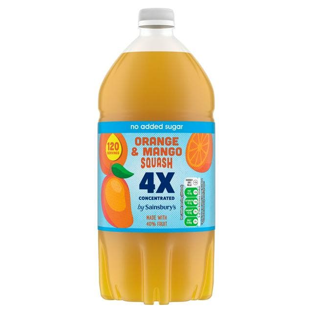 Sainsbury's Quadruple Strength Orange & Mango Squash 1.5L - gallery image 1