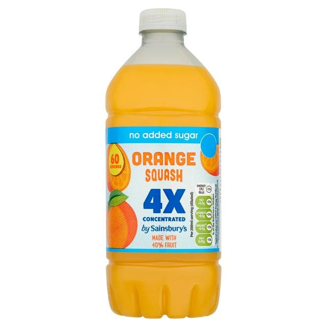 Sainsbury's Quadruple Strength Orange Squash 750ml - gallery image 1