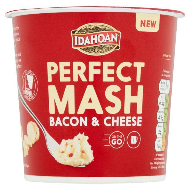 Idahoan Perfect Mash Bacon & Cheese Snack Pot 55g - gallery image 1