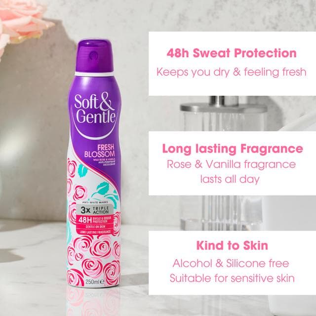 Soft & Gentle Fresh Blossom Wild Rose & Vanilla Anti-Perspirant Deodorant 250ml - gallery image 3