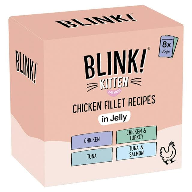 Blink! Chicken & Fish Selection in Jelly 2-12 Months Wet Kitten Food 8 x 85g - gallery image 1
