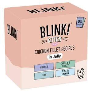 Blink! Chicken & Fish Selection in Jelly 2-12 Months Wet Kitten Food 8 x 85g