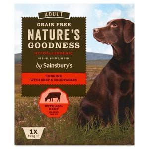 Sainsbury's Nature's Goodness Adult Dog Food Terrine with Beef & Vegetables 395g