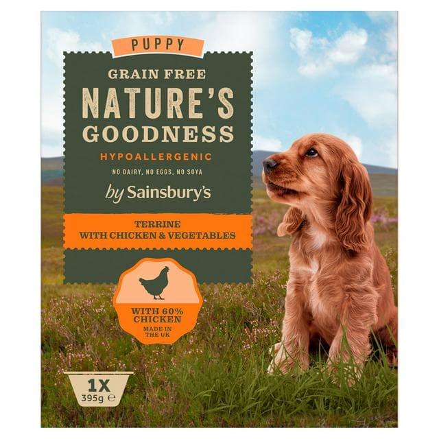 Sainsbury's Nature's Goodness Puppy Terrine with Chicken & Vegetables 395g - gallery image 1