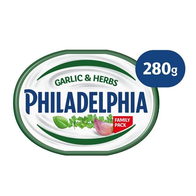 Philadelphia 280g Family Pack Garlic & Herbs Soft Cream Cheese Tub - gallery image 1
