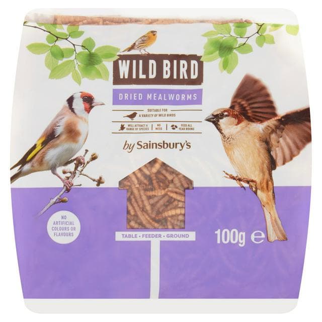 Sainsbury's Wild Bird Dried Mealworms 100g - gallery image 1