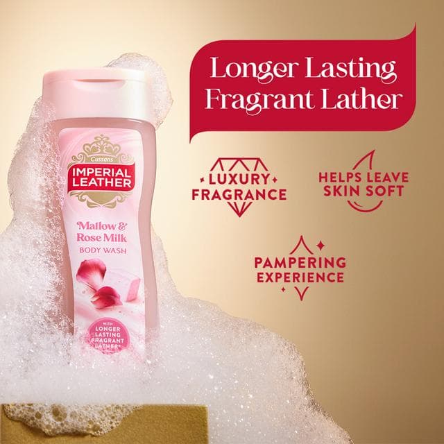 Imperial Leather 235ml Mallow & Rose Milk Pampering Body Wash - gallery image 2